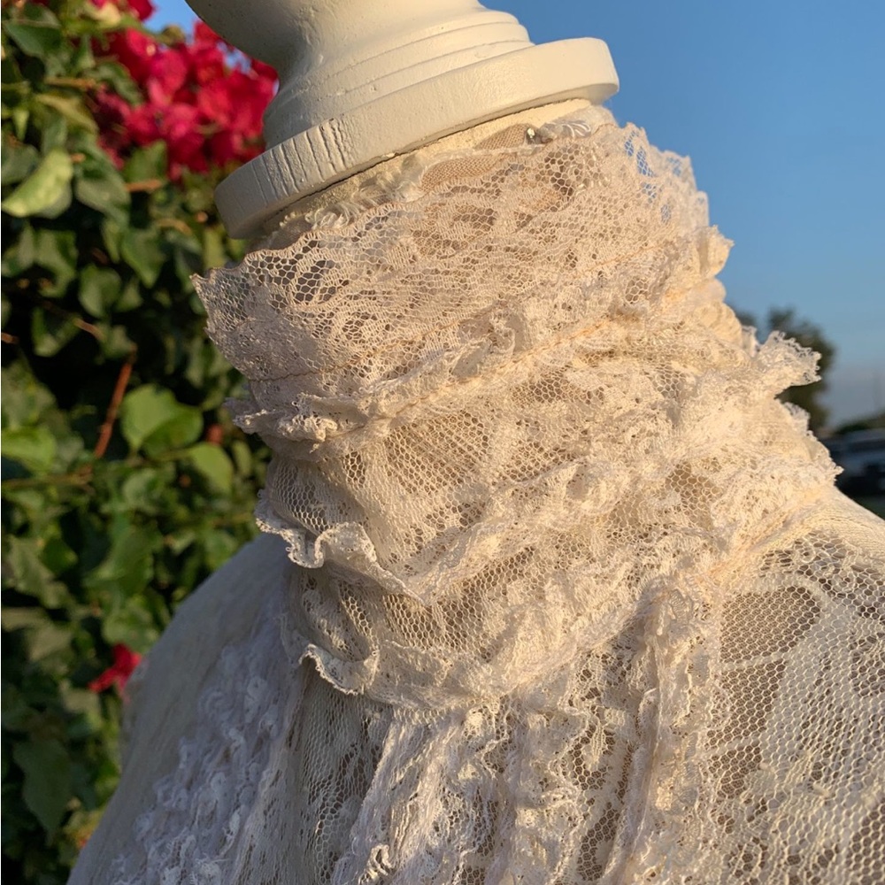 Vintage Prairie Wedding Dress, Boho Wedding Dress, Rustic, Cottagecore - Picture 7 of 10